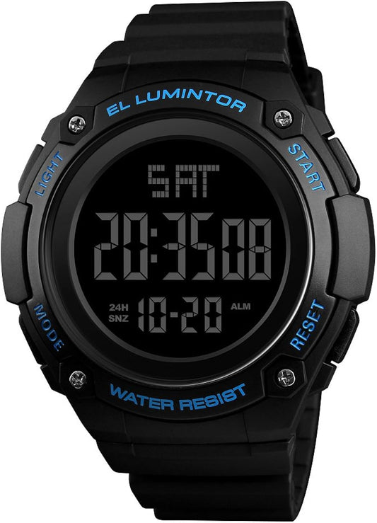 Men's Digital Sports Wrist Watch LED Screen Large Face Electronics Military Watch - 1346